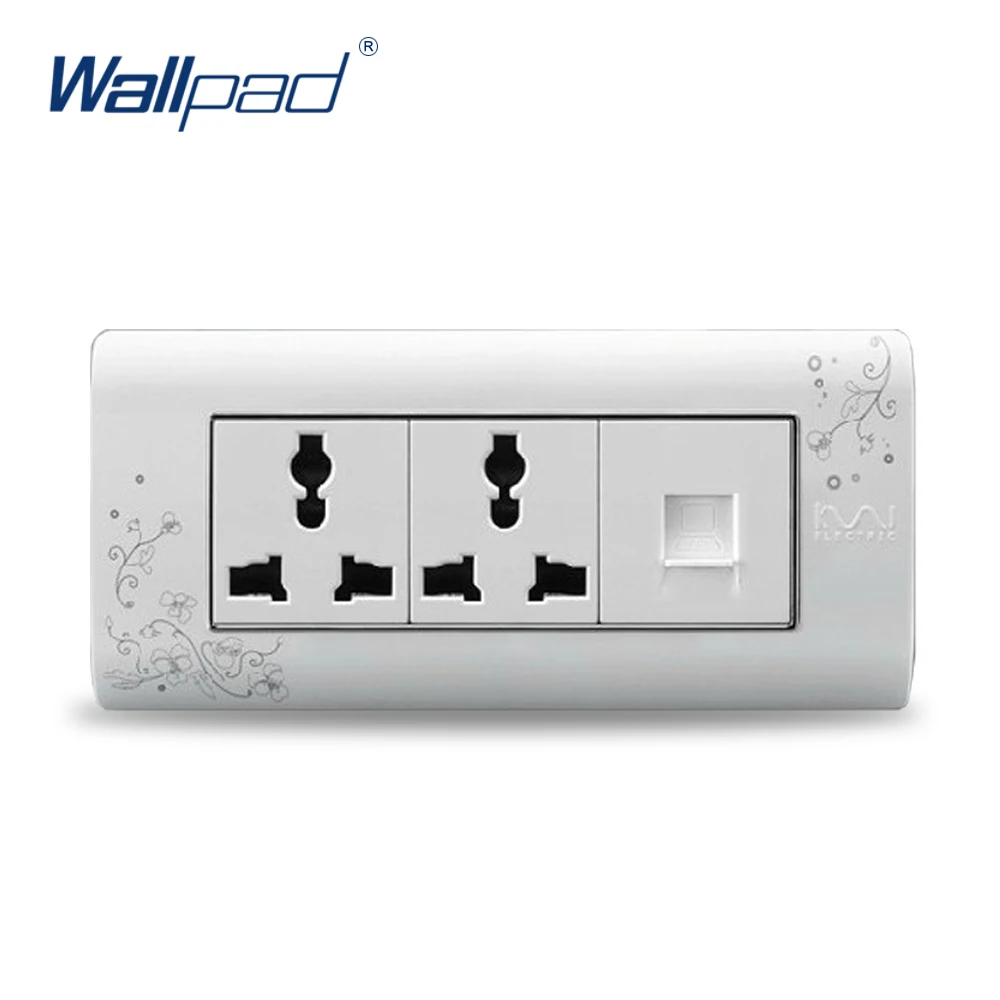 

2019 Hot Sale Computer 6 Pin Socket Wallpad Luxury Wall Switch Panel Plug Socket 154*72mm 10A 110~250V