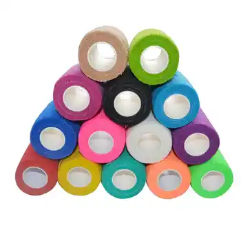 48pcs/Lot 7.5cm x 4.5m Self Adhesive Adherent Wrap elastic Nonwoven Cohesive Bandage sports protection