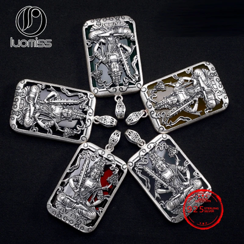 S925 silver pomegranate red medullary deity nether pendant for man and