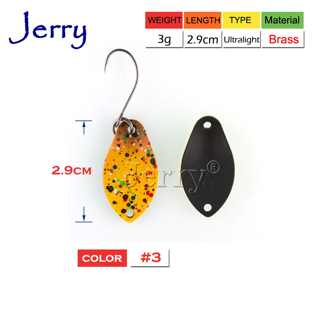 Jerry 1 шт. 2 г 3 широкие латунные рыболовные ложки воблер сверхлегкие приманки