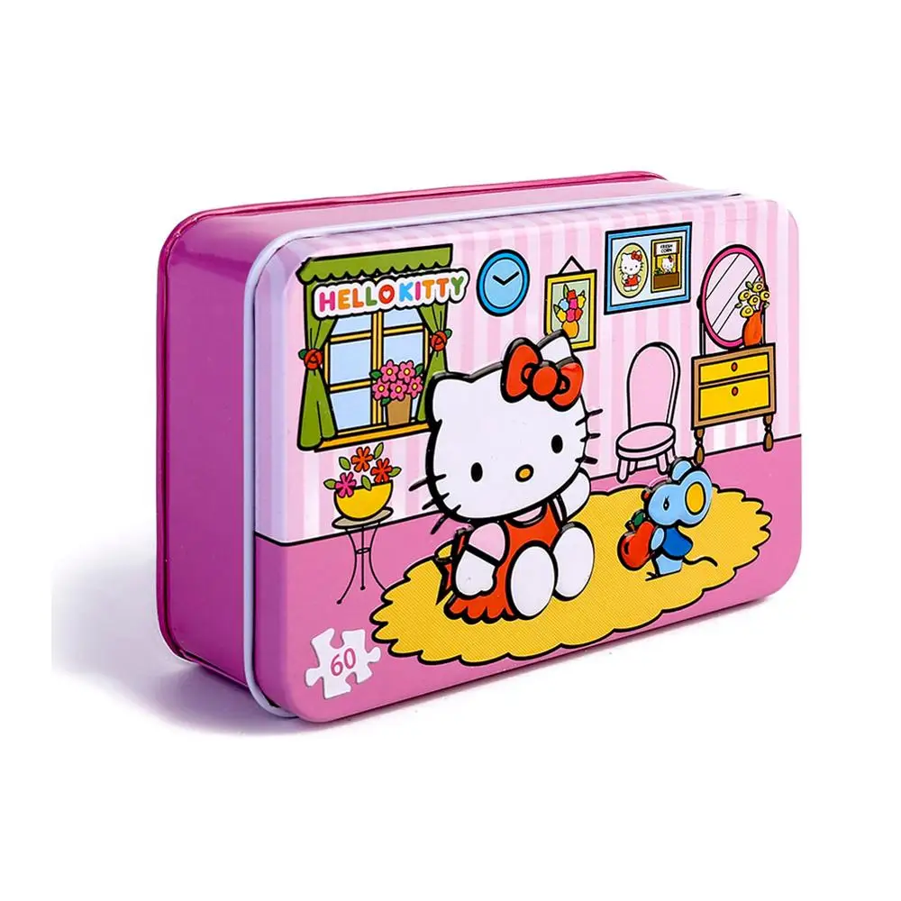 Пазлы Hello Kitty 60 шт. блестящая деревянная головоломка для детей Обучающие