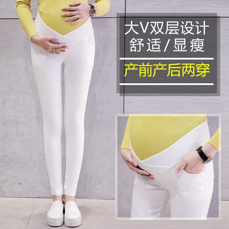 Эластичные брюки-карандаш для беременных с низкой талией, хлопковые обтягивающие брюки для будущих мам, одежда, Леггинсы для беременных женщин