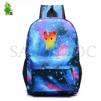 

Cartoon Unicorn Funny Backpack Galaxy Space School Bags for Teenage Boys Girls Laptop Backpack Women Men Casual Travel Rucksack