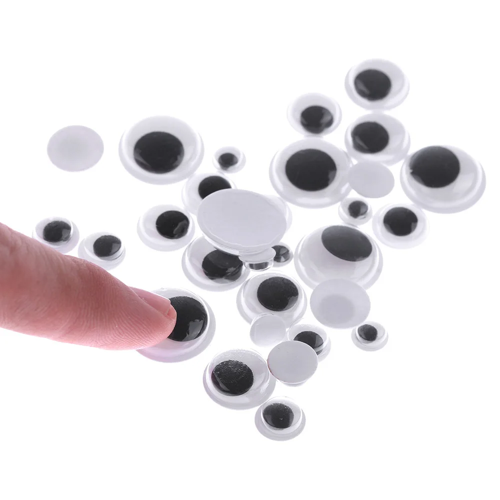 

100pcs 6-15mm Plastic Wiggle Googly Eyes Self-Adhesive for DIY Dolls Kids Crafts Diy Accessories