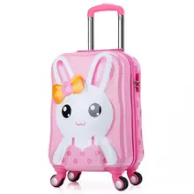 Новинка г., мультяшный багаж на колёсиках, Спиннер, детский Багаж, милый кролик, багаж, тележка, дорожная сумка на колесах
