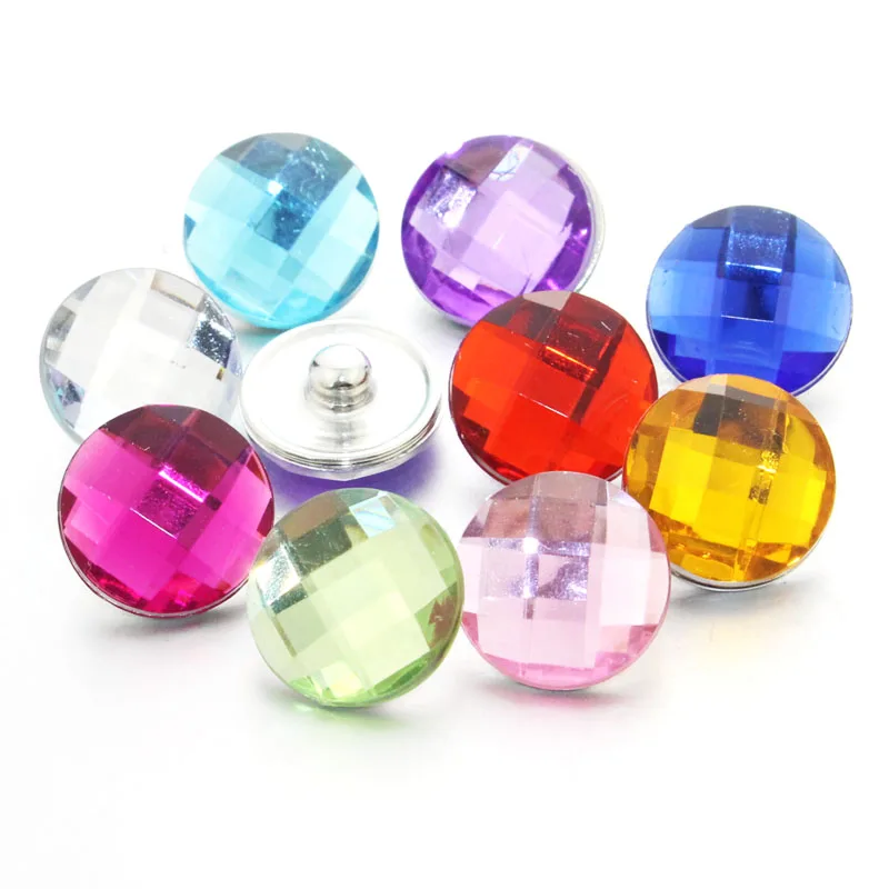 

colorful 10pcs/lot mixing 18mm snap button jewelry Resin snap button pression bijoux watches women charm bracelet 050602
