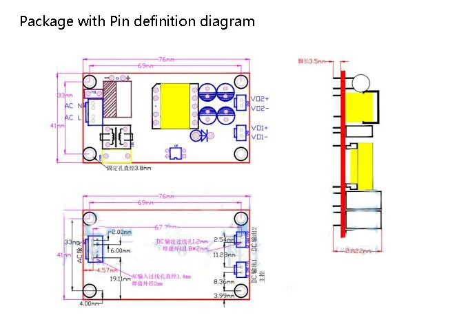 12 В 1A/5V1A полностью изолированный Импульсные блоки питания модуль/220 отложным воротником 5 двойной выход/AC-DC модуль