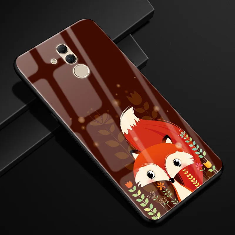 31 Для huawei mate 20 lite чехол Чехол из закаленного стекла для телефона черный ТПУ бампер чехол для huawei mate 20 lite стеклянная крышка mate 20 lite - Цвет: 31