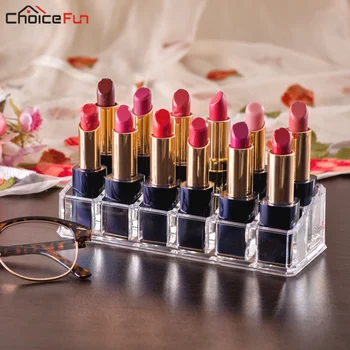 

CHOICEFUN 12 grids Transparent Acrylic Lipstick Holder Lip Gloss Lipstick Storage Clear Lipgloss Lipstick Organizer For Lipstick