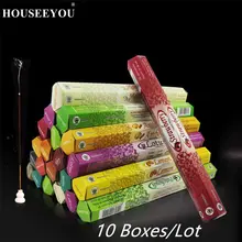 10 коробок фирменные индийские импортные палочки для благовоний премиум с несколькими вкусами, смешанный аромат сандалового дерева, лаванды, ванили, жасмина, лимона, яблока