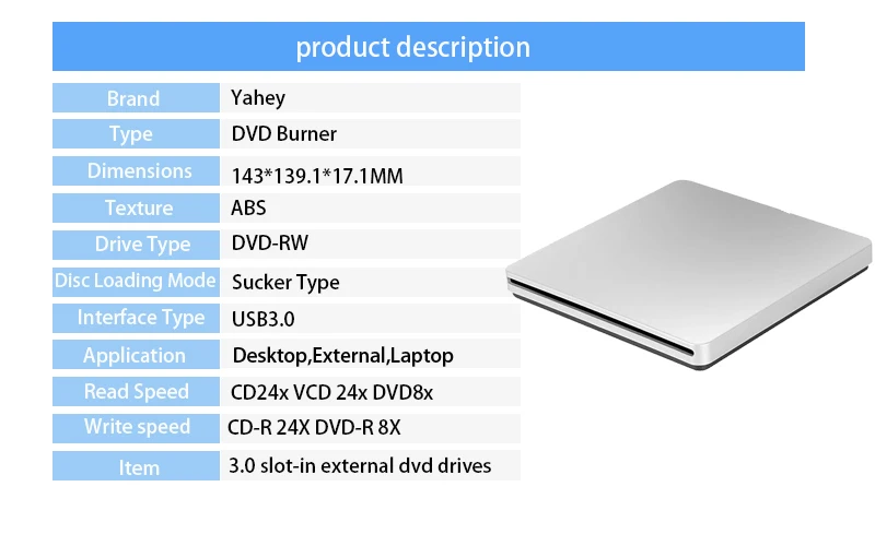 USB DVD дисков внешний оптический привод DVD RW горелки Писатель Регистраторы нагрузка слот CD Встроенная память плеер для Apple Macbook Pro ПК