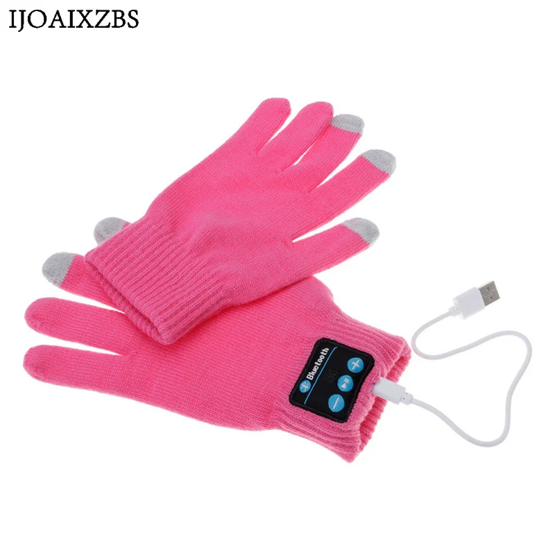 Перезаряжаемые беспроводные Bluetooth перчатки для женщин и мужчин зимние вязаные теплые рукавицы звонок говорящий Сенсорный экран перчатки коврик для мобильного телефона