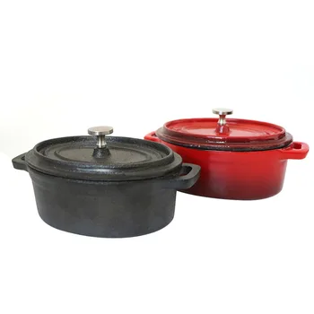 

Dutch Ovens Enameled Cast Iron Covered Casserole Oval Mini Pot