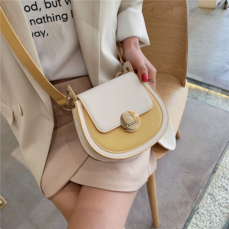 2019 PU leather Contrast color Leather Crossbody Bag For Women Travel Handbag Fashion Simple Shoulder Messenger Bag Ladies 2019 PU leather Contrast color Leather Crossbody Bag For Women Travel Handbag Fashion Simple Shoulder Messenger Bag Ladies