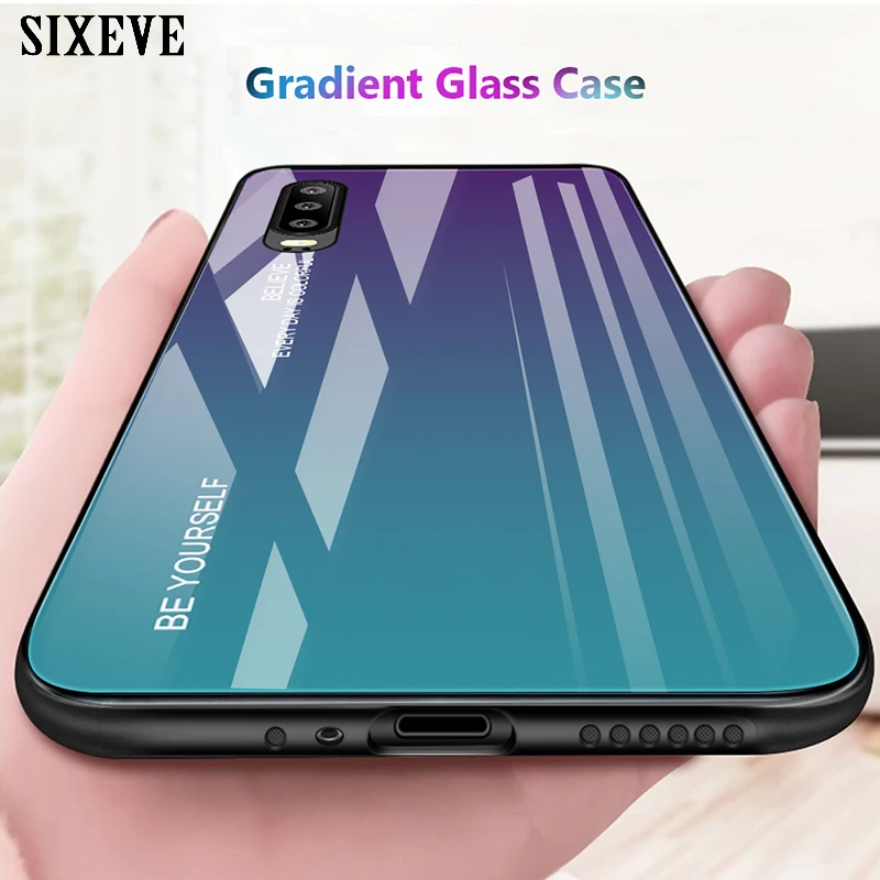Gradient Tempered Glass Case For Huawei P30 Pro P20 Lite P Smart Honor 9 Mate 10 20 Enjoy 7s Luxury Cell Phone Cover |