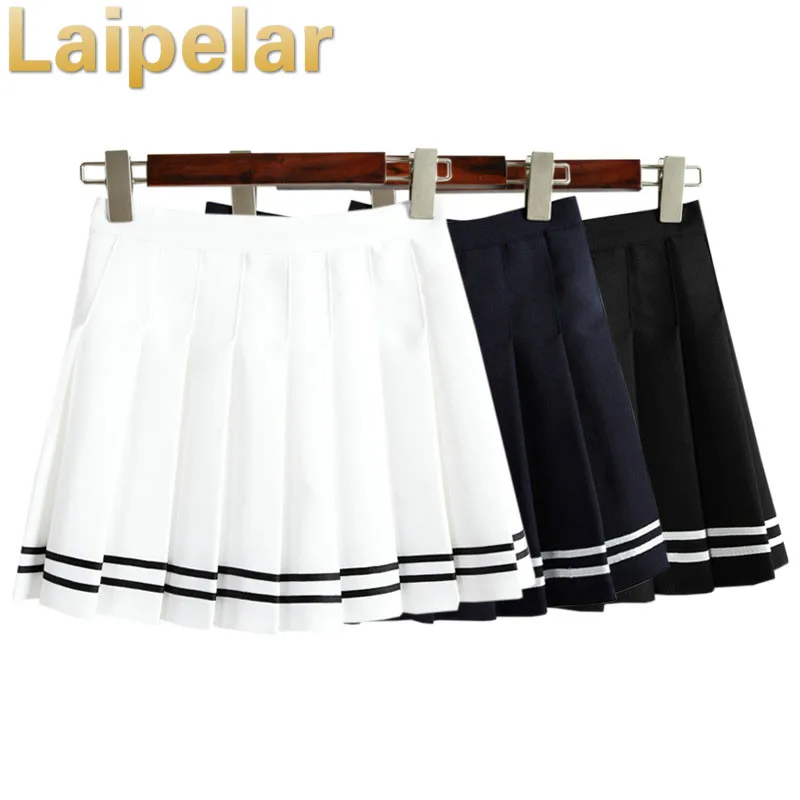 Женская винтажная плиссированная юбка с высокой талией в стиле кавайи, Женская японская юбка в стиле Харадзюку, британский школьный стиль, милые юбки для женщин