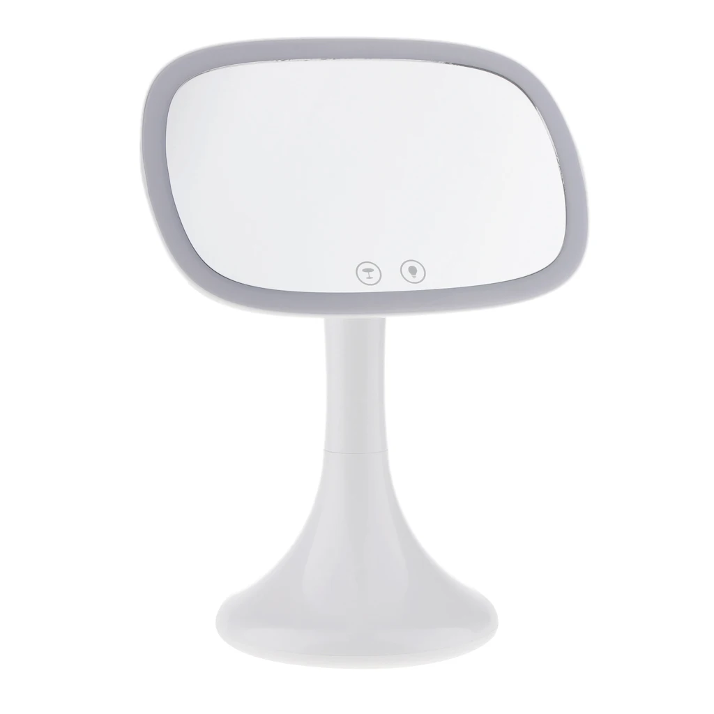 

White Desktop Stand Makeup Mirror with 37 LED Light 10x Magnifier Lighted Makeup Mirror Table Top Mirror