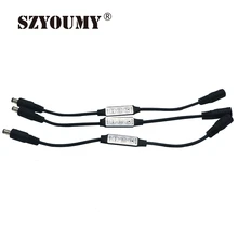 SZYOUMY 100 шт. 6A DC 12-24 В мини 3 Ключи светодио дный диммер контроллер с Мужской и Женский DC разъем для одного Цвет светодио дный полосы света