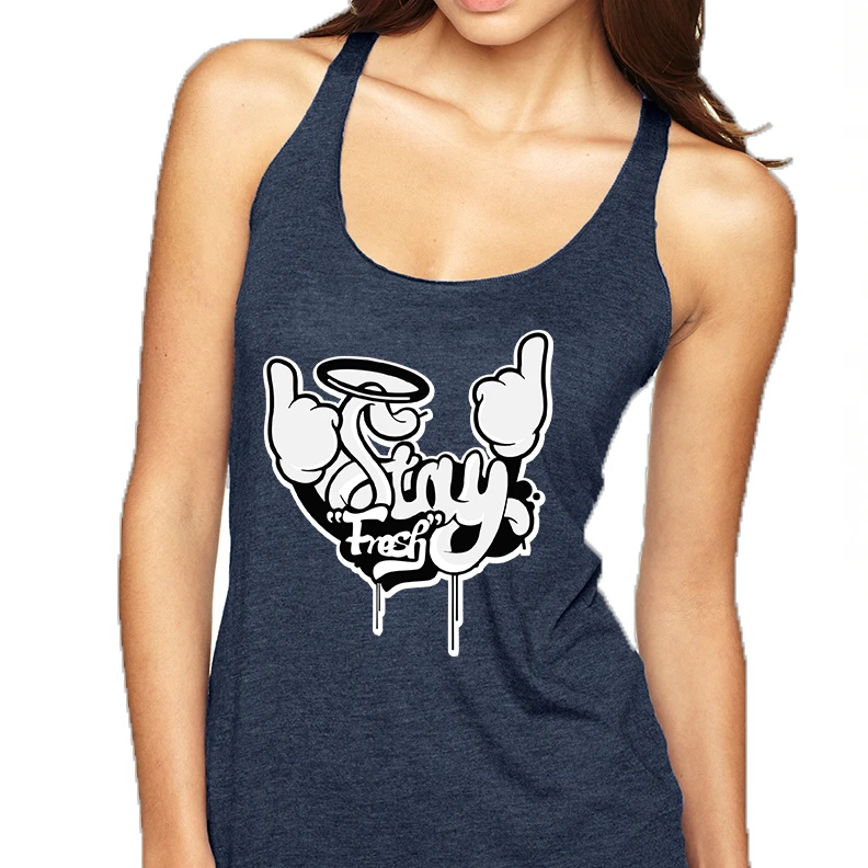 Women's Tank Top Stay Fresh Fingers Up Cool Cute Top (5)