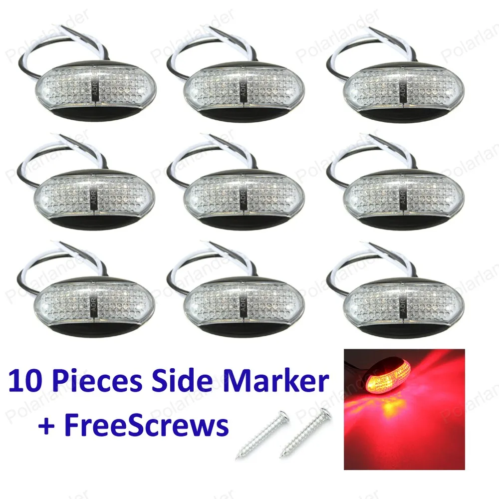 

10PCS side marker,red-yellow,red, yellow and white,LED side lights turn signal