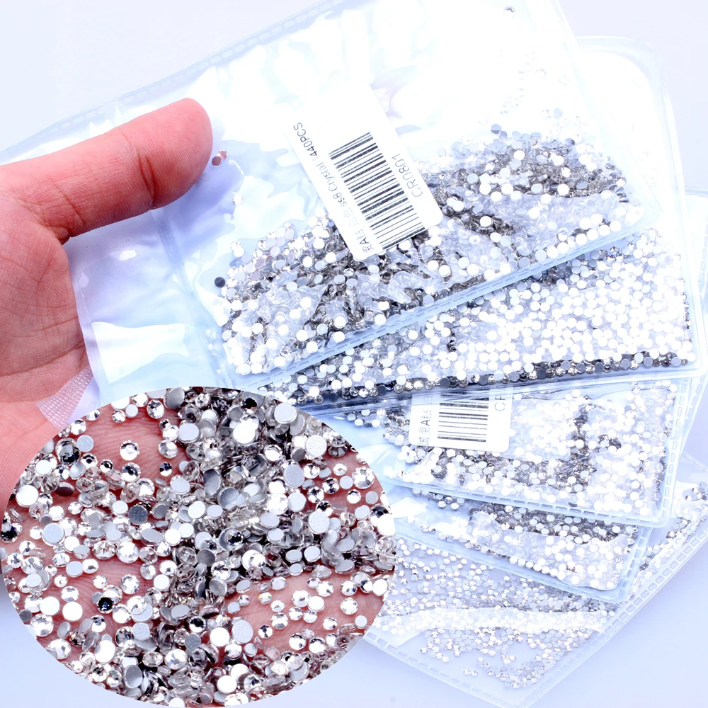 

Crystal Rhinestones SS3-SS8 FlatBack Nail Rhinestone 3D Non HotFix Nail Art Decoration DIY Glass Strass