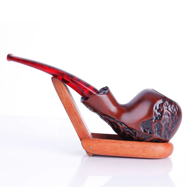 

Brand New in Box Unique Red Color Carving Durable Tobacco Smoking Pipe Pipes Gadgets for men T321