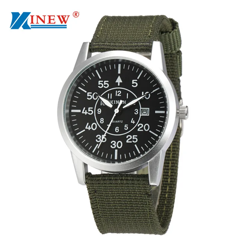 

XINEW Brand Men Stainless Steel Military Sport Date Analog Quartz army Style Wrist Watch