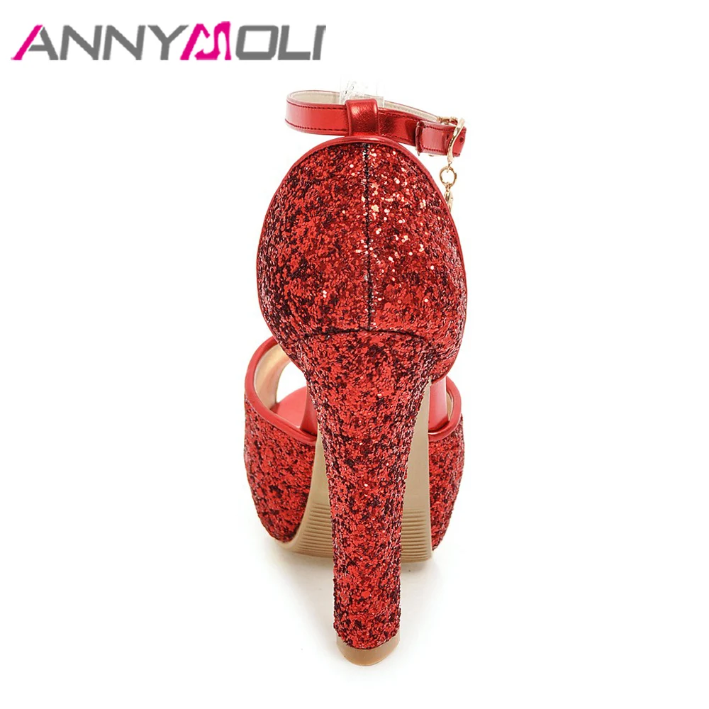 Босоножки ANNYMOLI женские на платформе и высоком каблуке свадебные туфли с ремешком