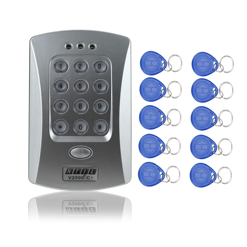 RFID Access Controller Keypad code keypad+10pcs Free Keyfobs Support 1000 Users