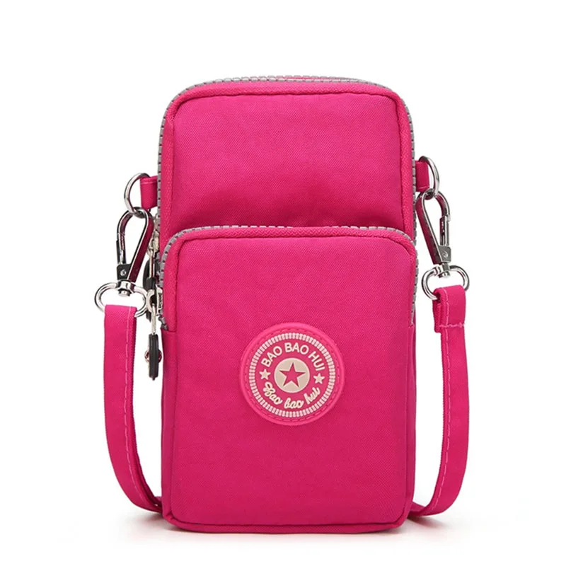 Универсальная сумка через плечо для мобильного телефона, кошелек для женщин, iphone, huawei, карманная сумка, для спорта на открытом воздухе, на руку, на плечо, чехол для телефона, чехлы, сумки - Цвет: Rose