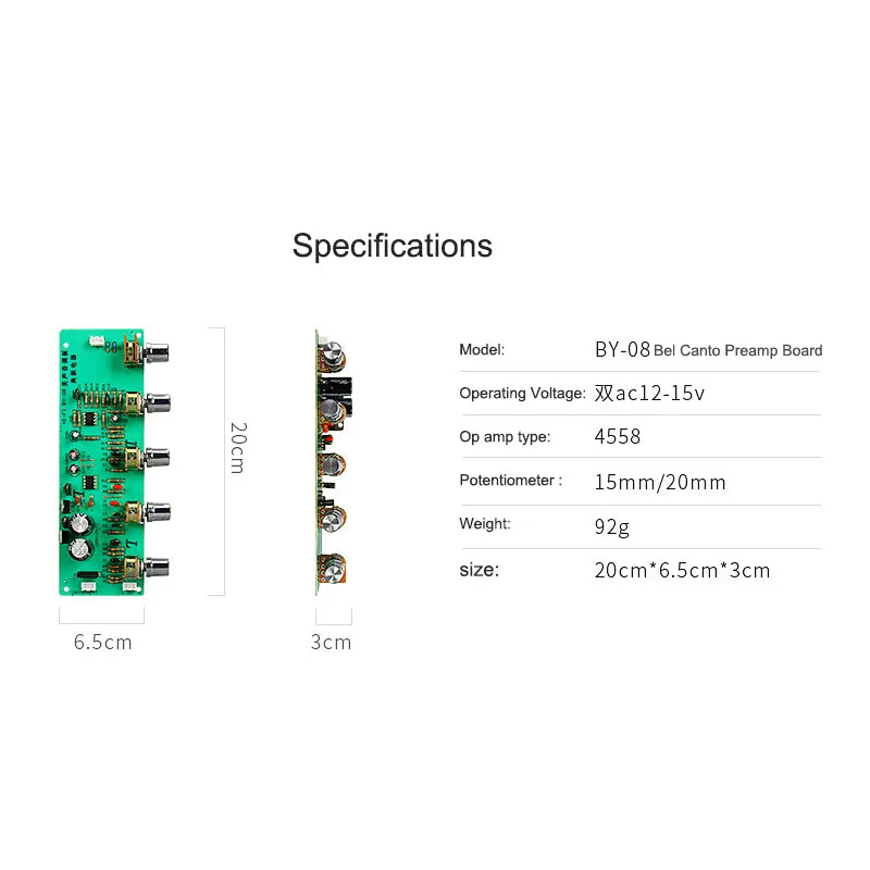 AN4558 предусилитель усилитель тон доска BY08 Bel Canto Передняя плата тюнера Двойной AC 12 V-15 V B3-003