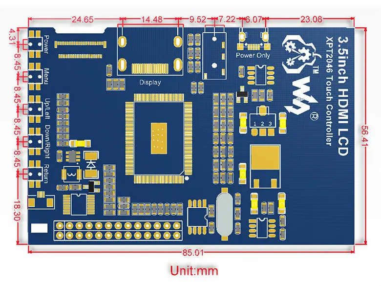 Raspberry Pi 3,5 дюймов HDMI lcd сенсорный экран 3,5 дюймов дисплей 60 кадров в секунду 1920*1080