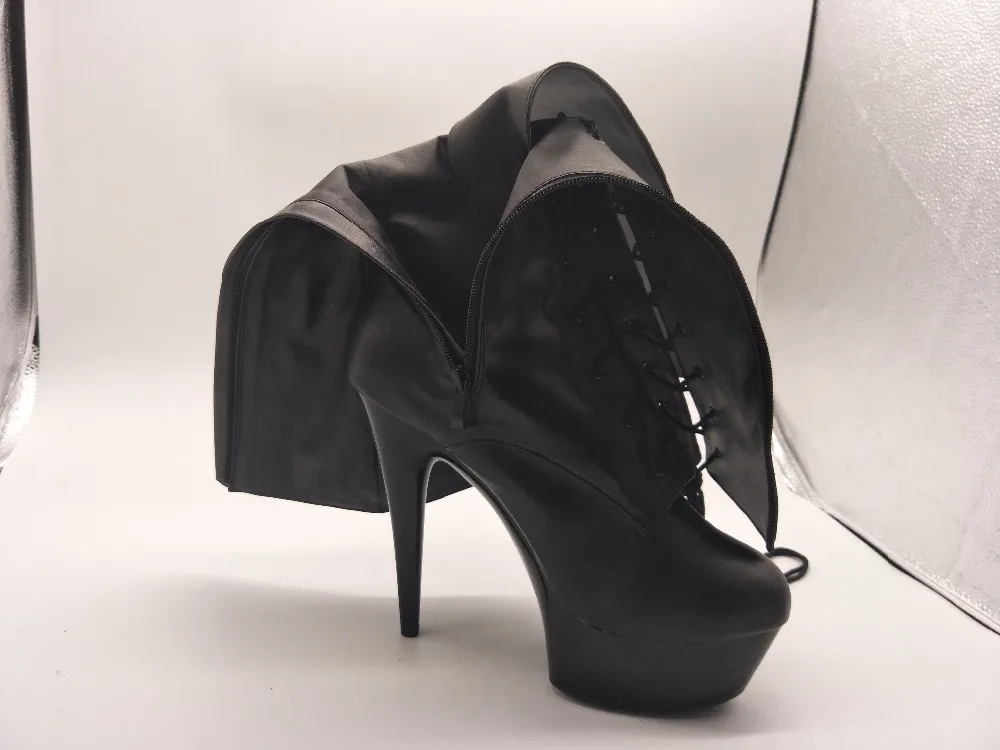 LAIJIANJINXIA/Стильные лакированные туфли на высоком каблуке 15 см и платформе Обувь для танцев на шесте/модельная обувь пикантные сапоги до колена на среднем каблуке B-058