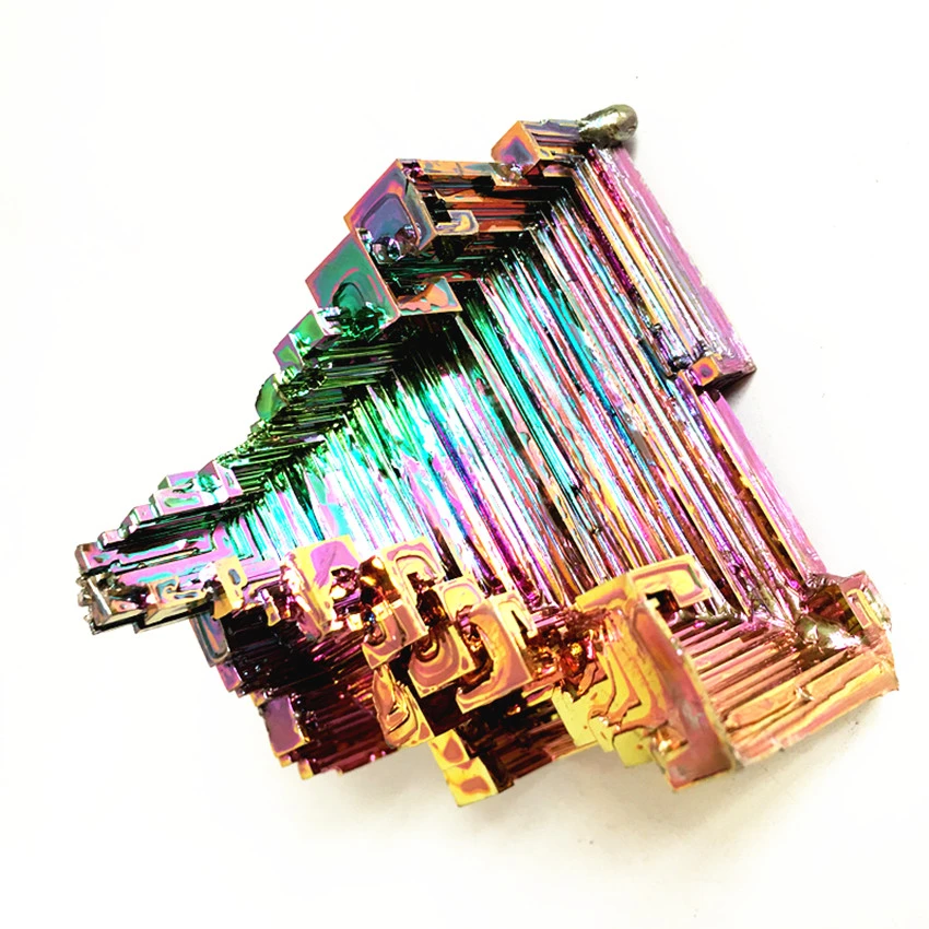 Красочный Природный висмут минеральный лечебный цвета радуги кристаллы драгоценные камни обеспечивают энергию как подарок
