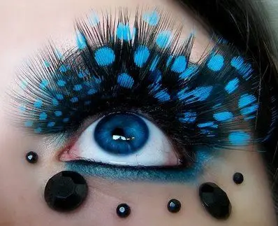 

1 Pair Handmade Art Natural Feather False Eyelashes Make up Artistic Exaggeration