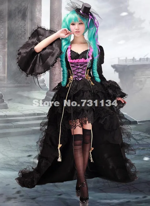 

2016 Luxury Anime VOCALOID Miku Cosplay Dress Ladies Cosplay Party Dress