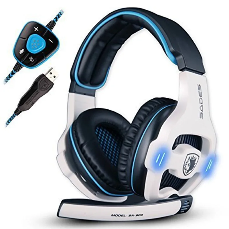 

Sades 903 Game Earphone Headphones USB 7.1 Surround Sound Professional Computer Gaming Headset with Mic Volume Control Earphone
