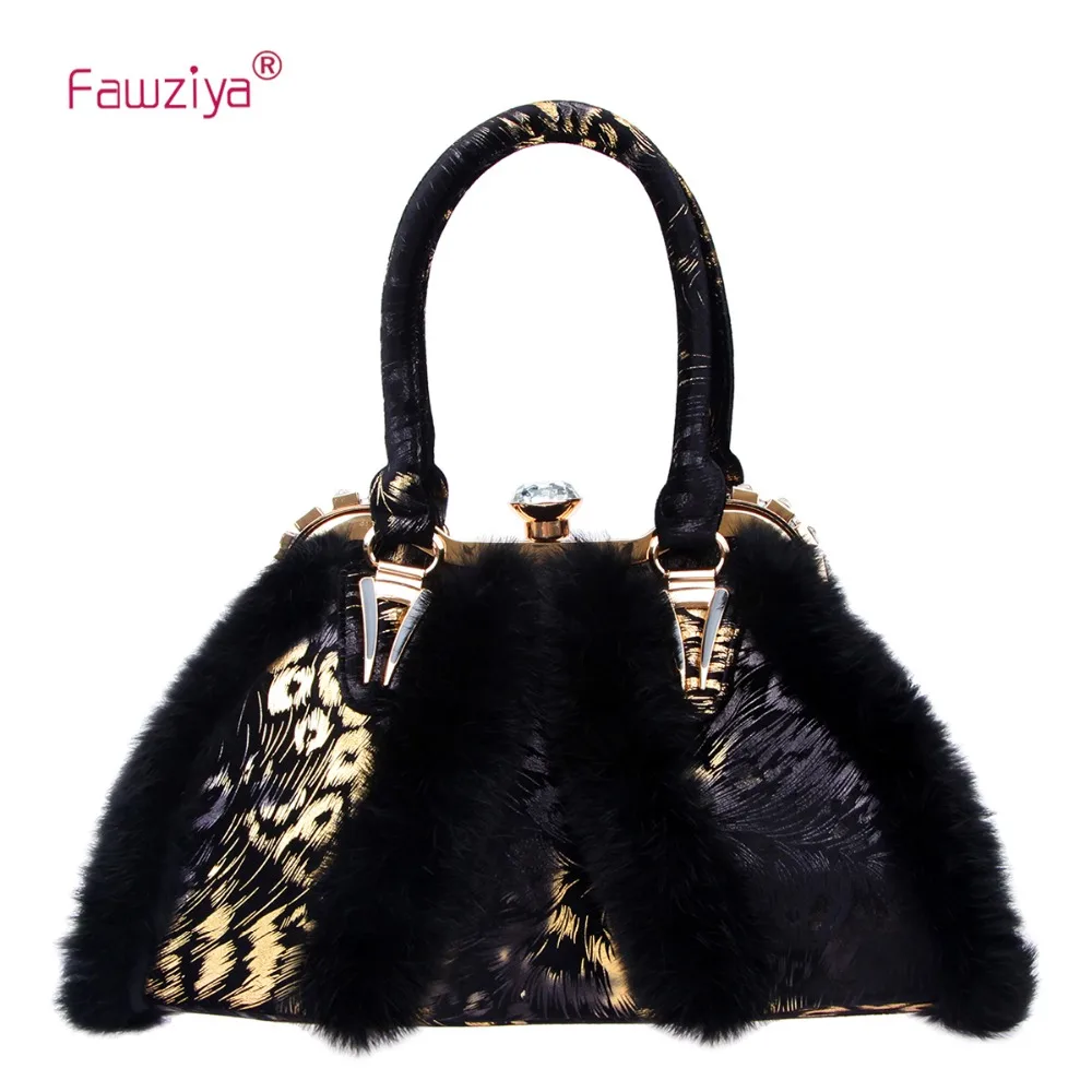 

Fawziya Handbags For Women Animal Print Fur Crossbody Purses For Women