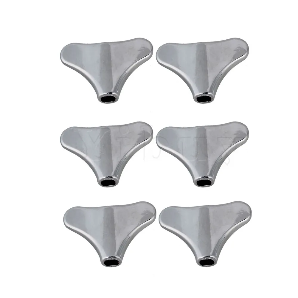 Yibuy 6pcs Stainless Steel Fishtail Buttons for Guitar Bass Tuner