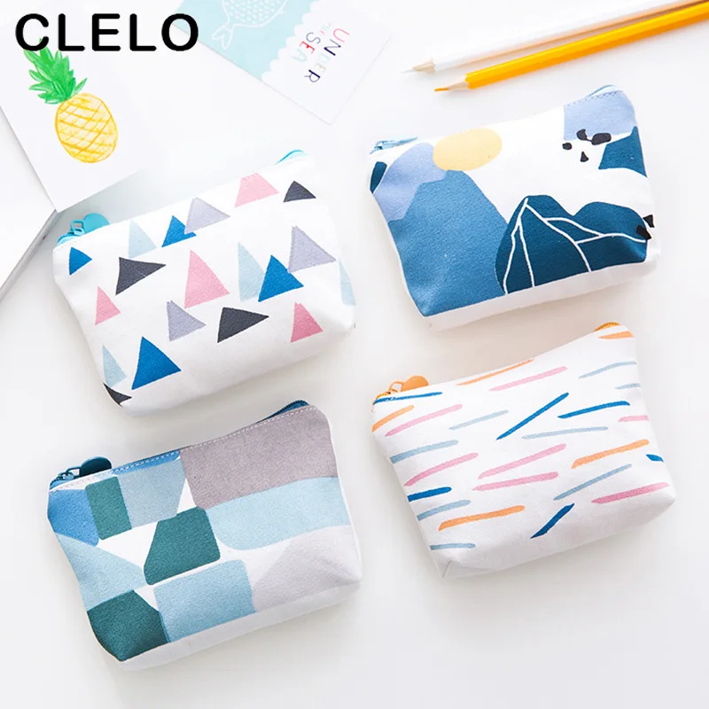 

CLELO Geometric Patterns Coin Purses Money Bag Mini Zipper Wallets Card Holder Key Money Bags Purse Pouch for Women Girls