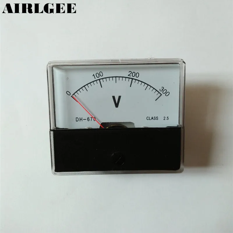 Стандартный Вольтметр 0 300 В постоянного тока с аналоговой панелью|analog panel|panel meter