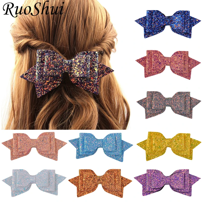 

5 Inch Hair Clip Women Baby Girl Big Glitter Hair Bow Kids Hairpins Hair Clip for Children Hair Accessories Toddler Headwear