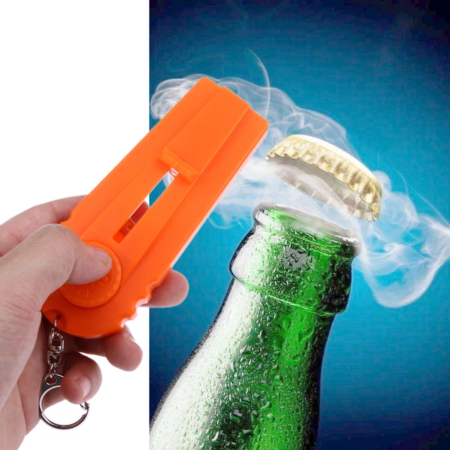 Bottle Cap Launcher Portable Flying Cap Beer Bottle Opener Cap Launcher