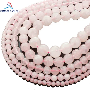 

Camdoe Danlen Light Natural Stone Rose Pink Quartz Rock Crystal Beads 4/6/8/10/12/14Mm Fit Diy Seed Beads For Jewelry Making