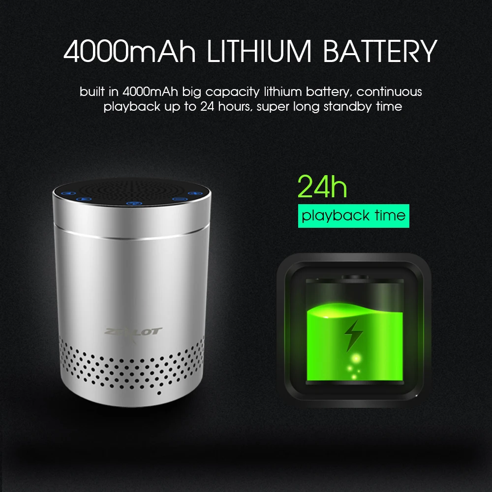 ZEALOT S15 мощный бас Bluetooth колонка Беспроводная стерео сабвуфер с