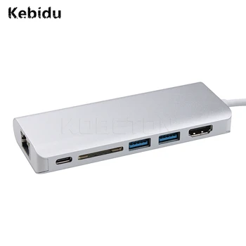

Kebidu Multifunction USB Converter Support HDMI RJ45 Thunderbolt 3 USB 3.0 USB-C SD Card Reader Multiport Charge Cable