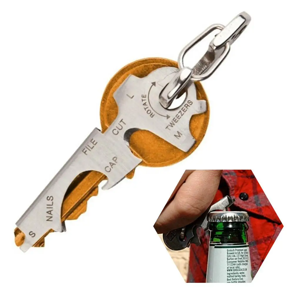 

Mini Bottle Opener Keychain Multifunctional Key Holder Stainless Steel Opener Portable Bottle Opener For Travel Camping Hiking