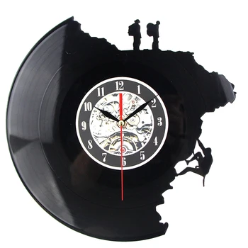 

Timelike Large Decorative Wall Clocks Vinyl Record Clock Climbing Shape 3D Acrylic Art Watch Antique Style Quartz Clock Mechan