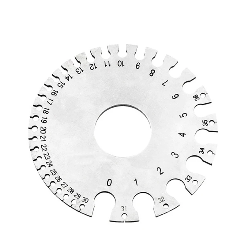 Нержавеющая сталь 0-36 круглый AWG SWG толщина провода линейка Калибр Диаметр измерительный инструмент P10