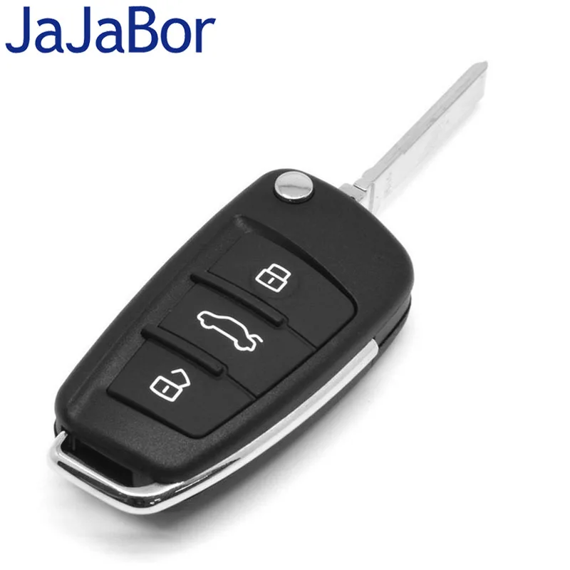 

JaJaBor Car Case Replacement Folding Flip Remote Key Shell Case 3 Button Case For AUDI A2 A3 A4 A6 A6L A8 TT with Blade